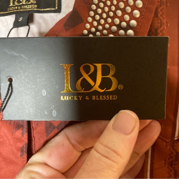 NWT Western Shirt by Lucky & Blessed Western Shirt Rust Size Small - Picture 7 of 8